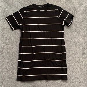 Black and white striped mini dress